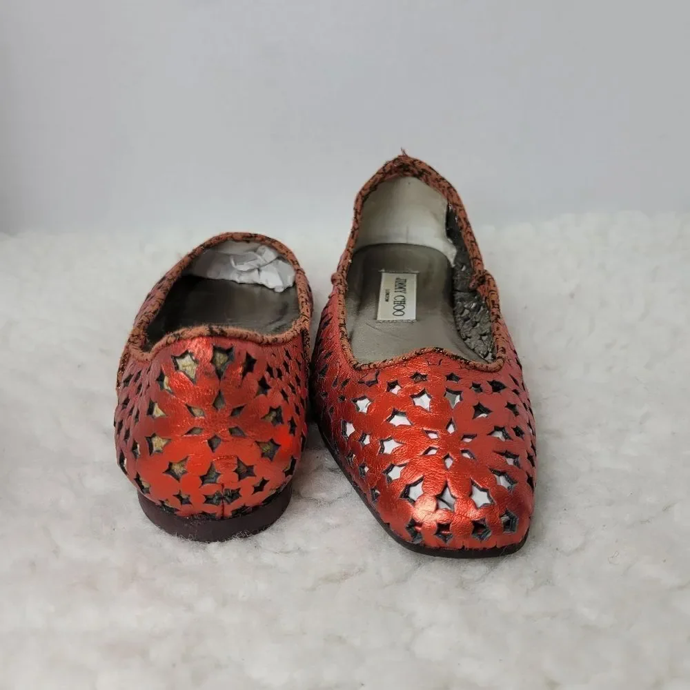 Jimmy Choo Women's Size 7 Momo  Star Res Laser Cut Ballet Flats